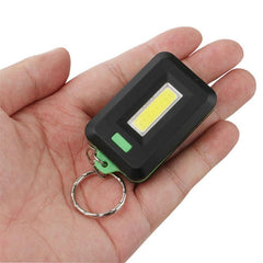 Compact 3W COB LED Keychain Flashlight Set - 2 Pack with 3 Lighting Modes for Emergencies and Camping