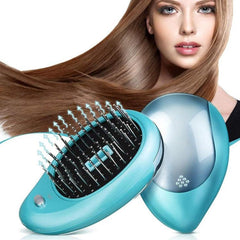 Mini Ionic Electric Hair Straightening Brush with Anti-Static Massage Feature