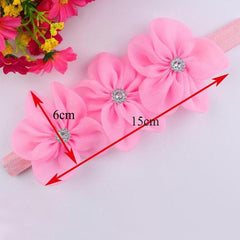 Flower Ribbon Diamond Hairband for Newborn Girls - Stylish Hair Accessories