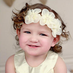 Flower Ribbon Diamond Hairband for Newborn Girls - Stylish Hair Accessories