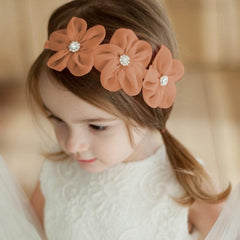 Flower Ribbon Diamond Hairband for Newborn Girls - Stylish Hair Accessories