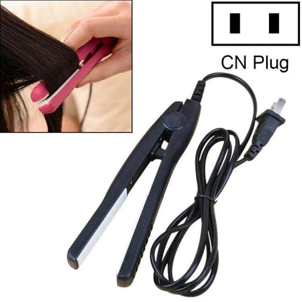 Mini Hair Straightener for Everyday Quick Styling at Home - compact tourmaline ceramic straightener with CN plug, ideal for bangs and touch-ups