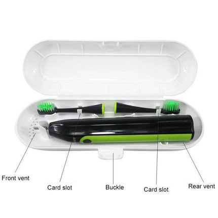 Universal Electric Toothbrush Travel Storage Box 3 Piece White - compact plastic case protecting electric toothbrush and brush heads for travel