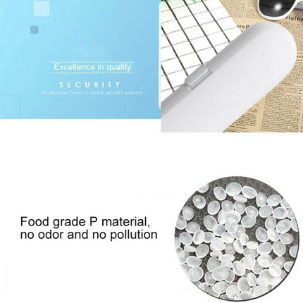 Universal Electric Toothbrush Travel Storage Box 3 Piece White compact white plastic case keeps electric toothbrush dry and protected during travel