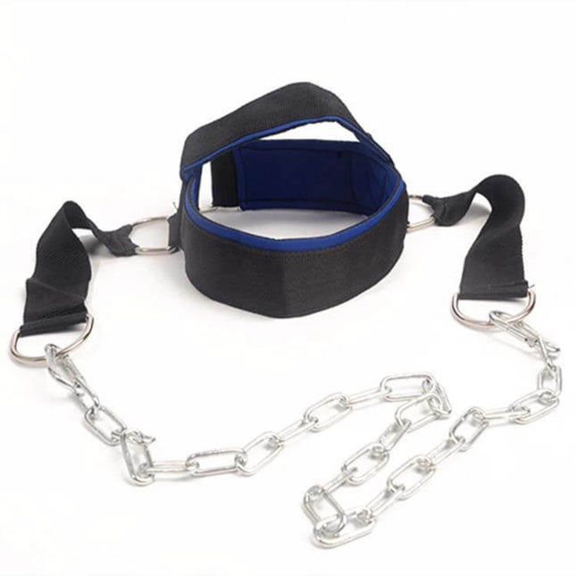 Head And Neck Trainer With Cushioned Belt For Boxing And Martial Arts - adjustable padded neck harness with metal chain for resistance training