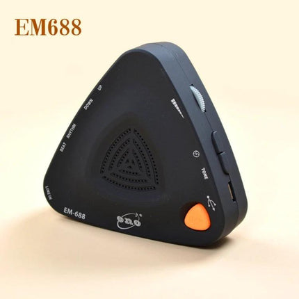 ENO Electronic Metronome for Daily Music Practice at Home triangular black EM-688 metronome with orange button and tempo dial