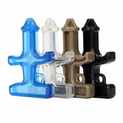 Women's Compact Self-Defense Keychain for Everyday Protection - four compact keychain self-defense tools in blue, clear, tan, black