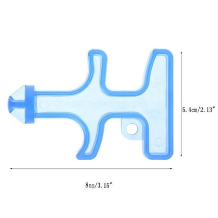 Women's Compact Self-Defense Keychain for Everyday Protection - small blue emergency keychain with grip and dimensions 8cm x 5.4cm