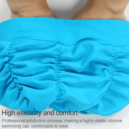 Women Pleated Nylon Spandex Swimming Cap One Size Multicolor | Syndmart