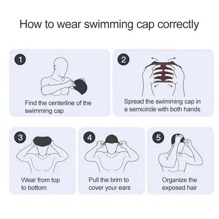 Unisex Cloth Swim Cap One Size Stretch Fabric Red Blue