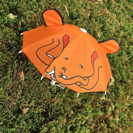 Fun Cartoon Umbrella for Toddlers with Long Handle an orange elephant-themed umbrella prop with long handle for imaginative play