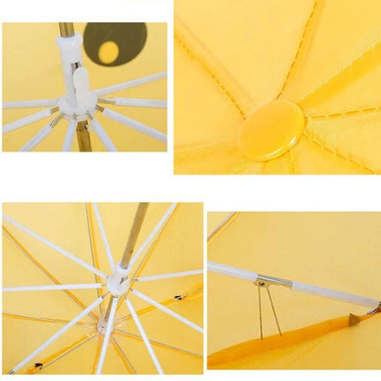 Fun Cartoon Umbrella for Toddlers with Long Handle showing yellow cartoon canopy, long handle and inner frame details for playful decor and imaginative play