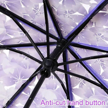 Cherry Blossom Transparent Folding Umbrella for Everyday Protection