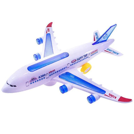 Playful Toy Airplane for Kids' Enjoyment at Home - indoor rolling airplane toy that reverses on collision for carpet play