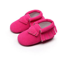 Soft Soled Suede Moccasins for Newborns - Fringe First Walker Shoes