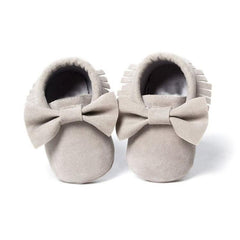 Soft Sole Suede Moccasins for Baby Girls - Non-slip First Walker Shoes with Fringe Decor