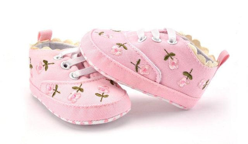 Floral Lace Baby Girl Soft Walking Shoes for Toddlers