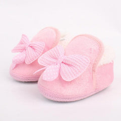 Cozy Cotton Toddler Boots with Bow - Warm and Soft Bottom Shoes for All Seasons