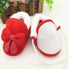 Cozy Cotton Toddler Boots with Bow - Warm and Soft Bottom Shoes for All Seasons