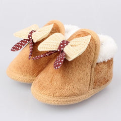 Cozy Cotton Toddler Boots with Bow - Warm and Soft Bottom Shoes for All Seasons