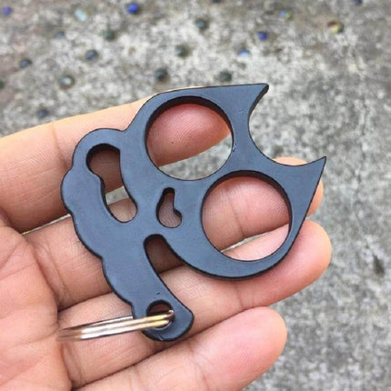 Kitty Outdoor Metal Self-Defense Keychain Cat Shape Black compact black cat-shaped alloy EDC keychain for camping hiking commuting