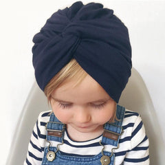 Cotton Soft Baby Turban Hat for Girls - Summer Bohemian Newborn Cap