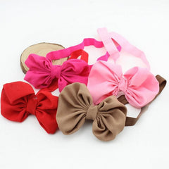 Set of 2 Chiffon Bow Hairbands for Baby Girls - Elegant Ribbon Headwear