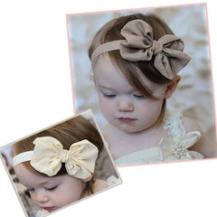 Set of 2 Chiffon Bow Hairbands for Baby Girls - Elegant Ribbon Headwear