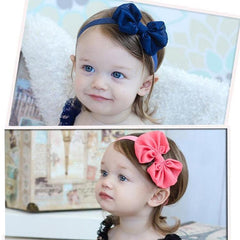 Set of 2 Chiffon Bow Hairbands for Baby Girls - Elegant Ribbon Headwear