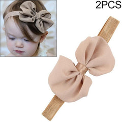 Set of 2 Chiffon Bow Hairbands for Baby Girls - Elegant Ribbon Headwear