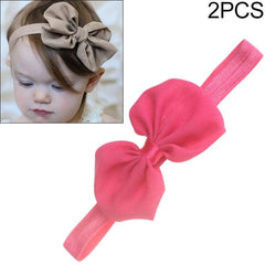 Set of 2 Chiffon Bow Hairbands for Baby Girls - Elegant Ribbon Headwear