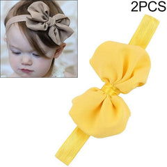 Set of 2 Chiffon Bow Hairbands for Baby Girls - Elegant Ribbon Headwear