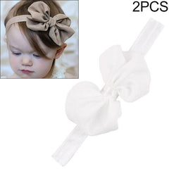 Set of 2 Chiffon Bow Hairbands for Baby Girls - Elegant Ribbon Headwear