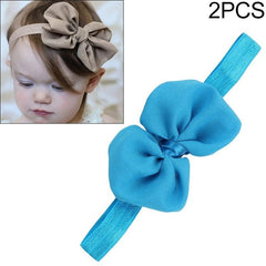 Set of 2 Chiffon Bow Hairbands for Baby Girls - Elegant Ribbon Headwear