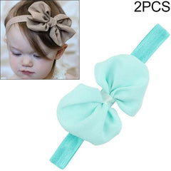 Set of 2 Chiffon Bow Hairbands for Baby Girls - Elegant Ribbon Headwear