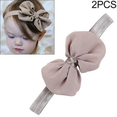 Set of 2 Chiffon Bow Hairbands for Baby Girls - Elegant Ribbon Headwear