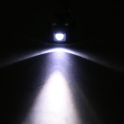 Clip-On Light for Glasses During Evening Reading Tasks shining focused beam onto a page to read in low-light without disturbing others