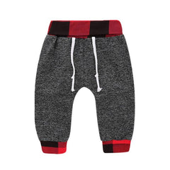 Toddler Plaid Hooded Sweater and Pants Set for Boys