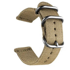 18mm / Khaki with Silver Ring Buckle