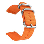 20mm / Orange with Silver Ring Buckle