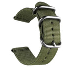 24mm / Army Green with Silver Ring Buckle