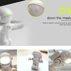 Astronaut USB LED Desk Lamp - Adjustable Night Light for PC & Emergency Use