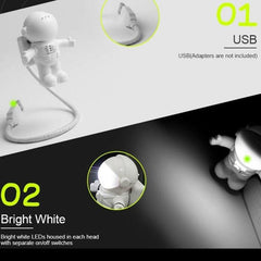 Astronaut USB LED Desk Lamp - Adjustable Night Light for PC & Emergency Use