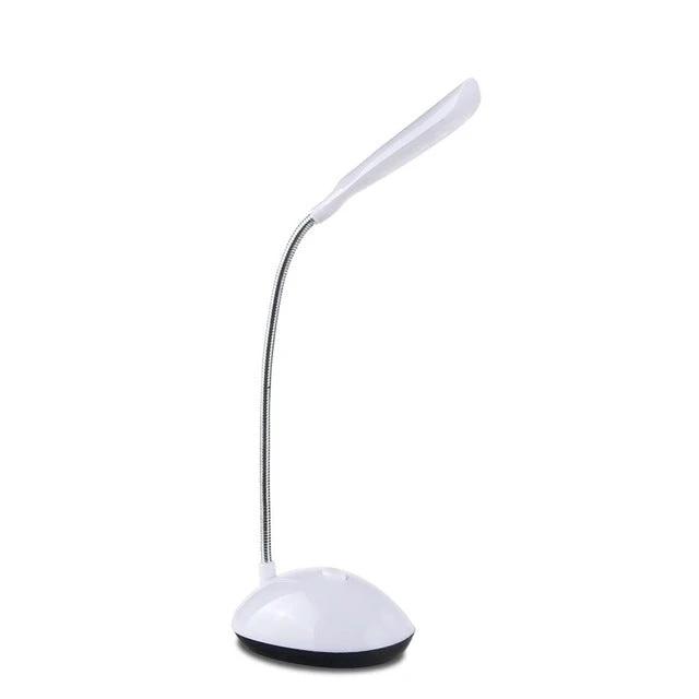 Bedside LED Lamp for Children's Evening Reading and Nighttime Use - white flexible gooseneck nightstand lamp with soft glow