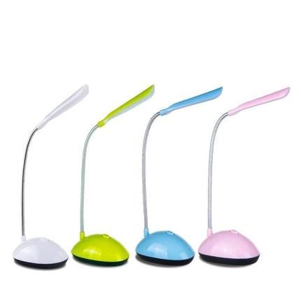 Bedside LED Lamp for Children's Evening Reading and Nighttime Use - four round LED bedside lamps in white, green, blue, pink for kids' nightstand (soft glow)