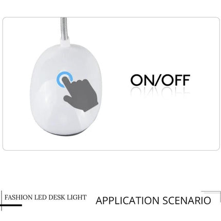 Bedside LED Lamp for Children's Evening Reading and Nighttime Use - round touch ON/OFF nightstand lamp with soft LED glow for kids