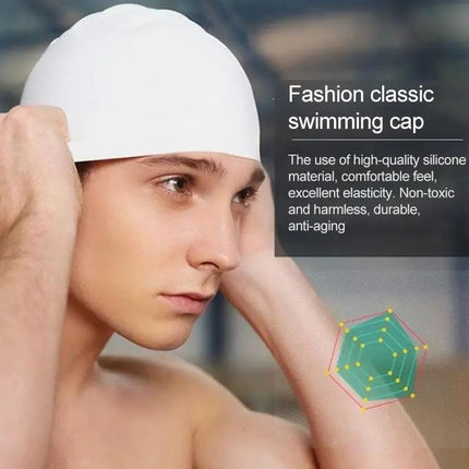 Silicone Swim Cap Glossy Seamless 22x19.5cm Unisex | Syndmart