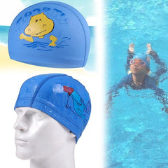 Kids Waterproof Cartoon Hippo Swimming Cap with PU Coating