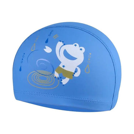 Kids Waterproof PU Coated Swimming Cap Frog Pattern | Syndmart