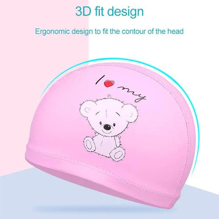 Kids Waterproof PU Coated Swimming Cap Frog Pattern | Syndmart